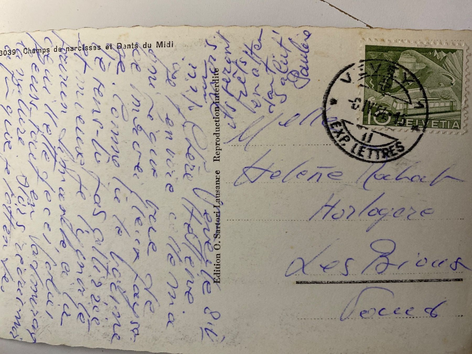 Ansichtskarten: CARTE POSTALE  -  1954 - TIMBRE - DENTS DU MIDI – Gebraucht aus Le Brassus von cinema13 1