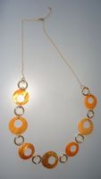 Sommer Statement Halskette, orange-goldfarben