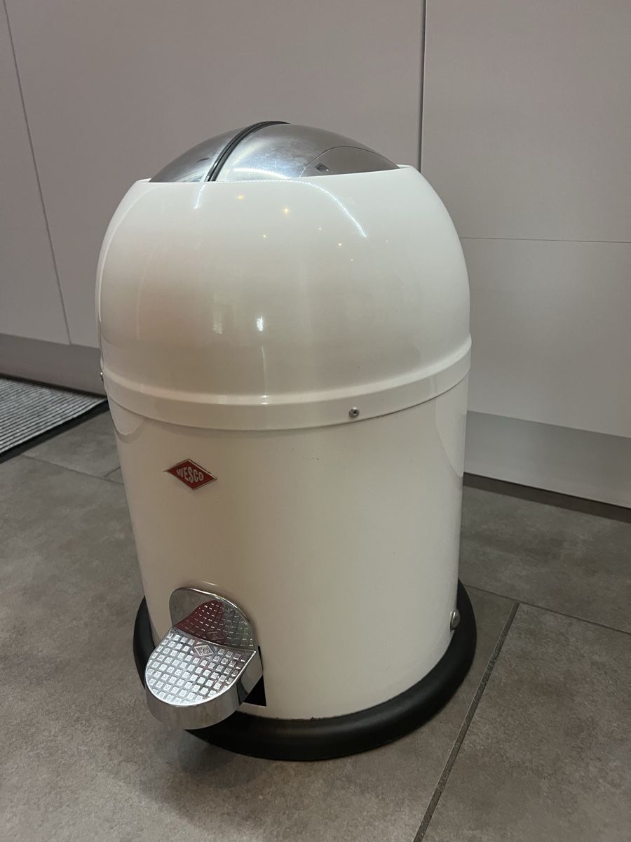 Wesco Cestini per rifiuti: Wesco Tretmülleimer Pushboy weiss gebraucht – Usato da Lachen SZ venduto da Kawa10 3