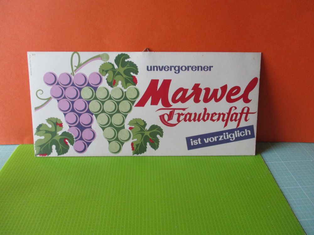 Marvel Traubensaft Werbeschild - Karton ca. 34 x 15 cm (Gebraucht) in ...