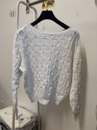 Damen Strick pullover Weiß M NEU