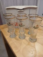 Carlsberg Biergläser, 6 Stück, Goldrand, Rarität, neuwertig
