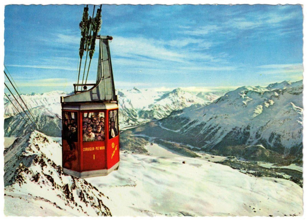 Cartoline postali: St. Moritz - Luftseilbahn Corviglia--Piz Nair – Usato da Binningen venduto da Mountainrider