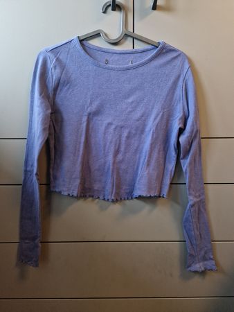 Croped Langarmtop dunkelblau Gr XS