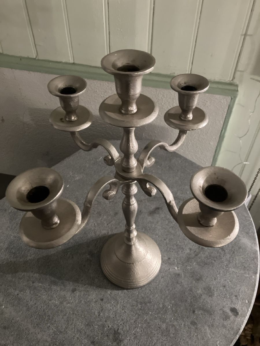 Globus Portacandele: Kerzenständer 5-armig, Silber, 1 oder 2 Stück,  Vintage Look – Usato da Oberrüti venduto da Jomaru 1
