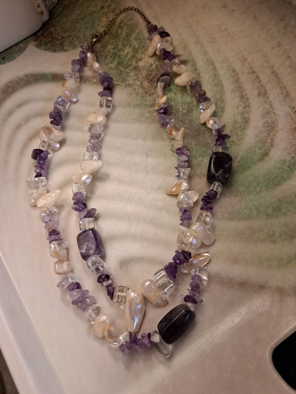 Catenine: Schönes collier mit Bergkristallen/Perlenmutter/Ametistten. – Usato da Wolfhausen venduto da fab_58yr 3