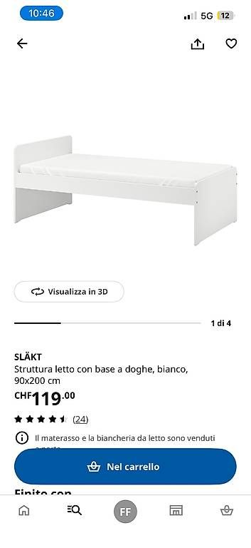 Letti: Letto slakt con materasso – Usato da Minusio venduto da chicco785 1