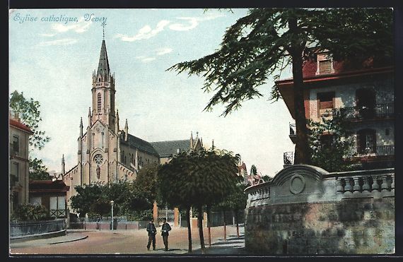 Ansichtskarten: AK Vevey, Eglise catholique – Gebraucht aus Berlin von bartko-reher