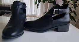 Schwarze Lederstiefeletten Grösse 40 - Elegant & bequem