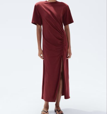H&M T-Shirt Kleid Dunkelrot, Grösse S