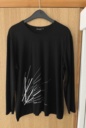 Shirt Tunika schwarz mit Pailletten, Gabriella K., Gr. 46