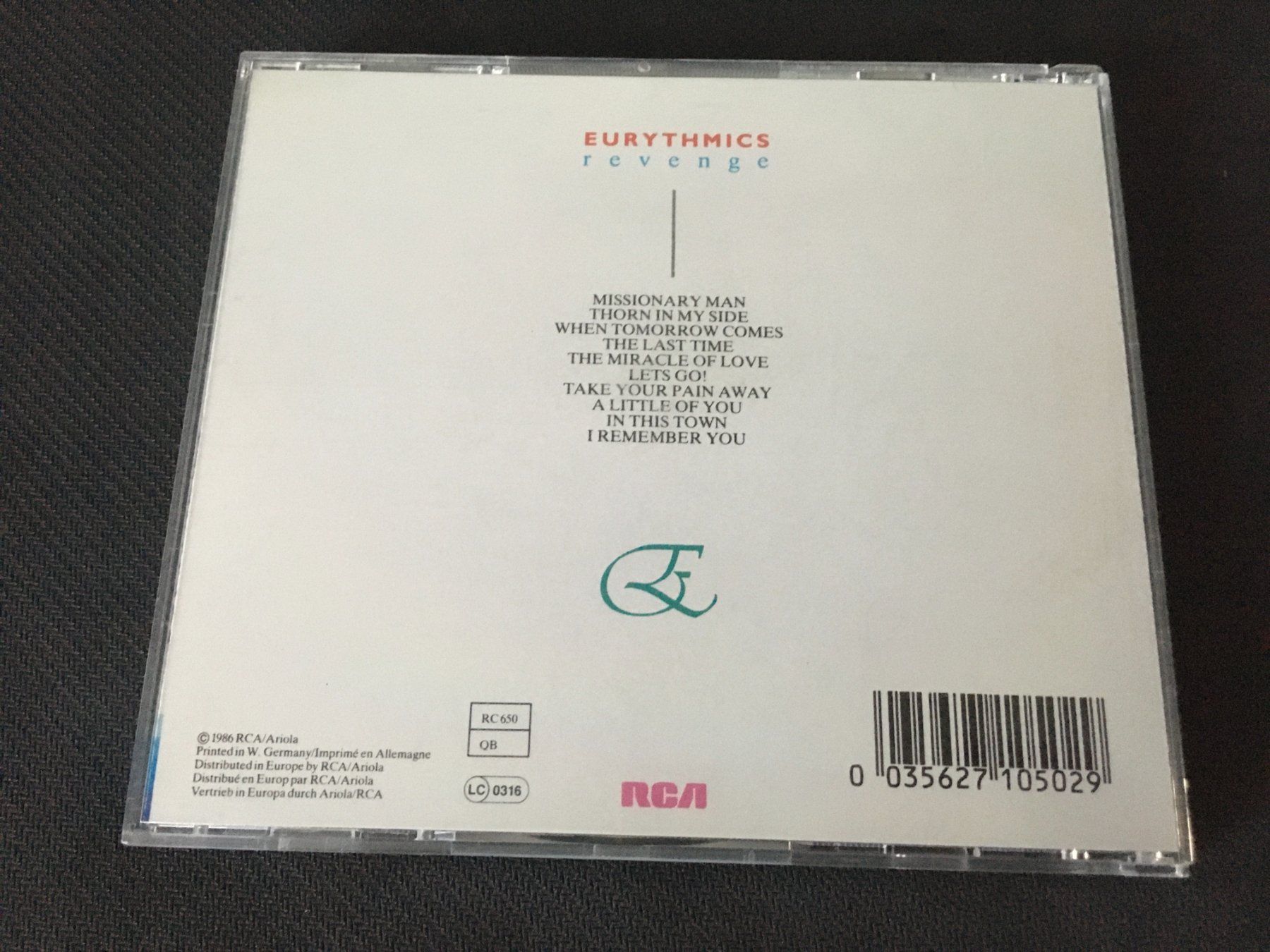 CD: Eurythmics - Revenge -CD- – Usato da St.Gallen venduto da MedienJoe 1