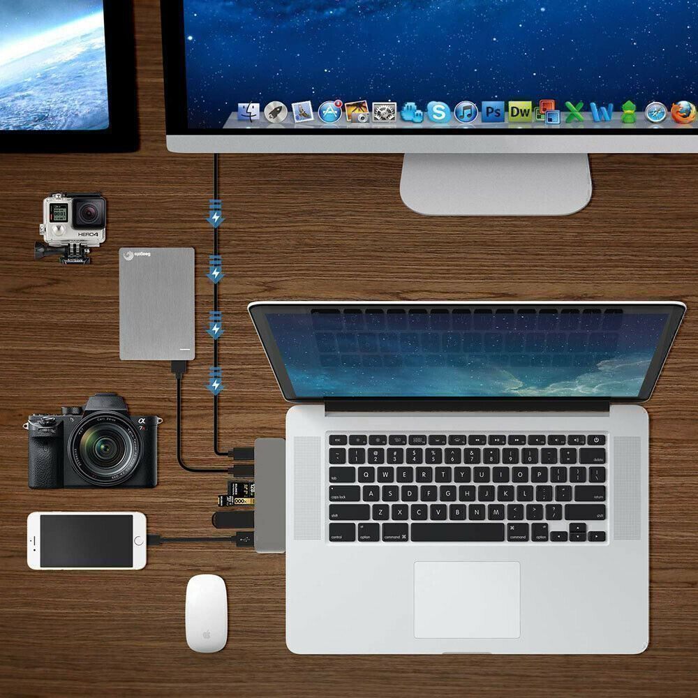 Unità & Adattatore: 6in1 USB Hub 3.0 Typ C Adapter macbook – Nuovo (secondo la descrizione) da Kirchdorf AG venduto da Aarereussshop 3
