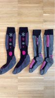 Skisocken Damen schwarz grau pink Schneeflocken akzeptabel