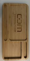 Bambus Schreibtisch-Organizer Wireless Charger