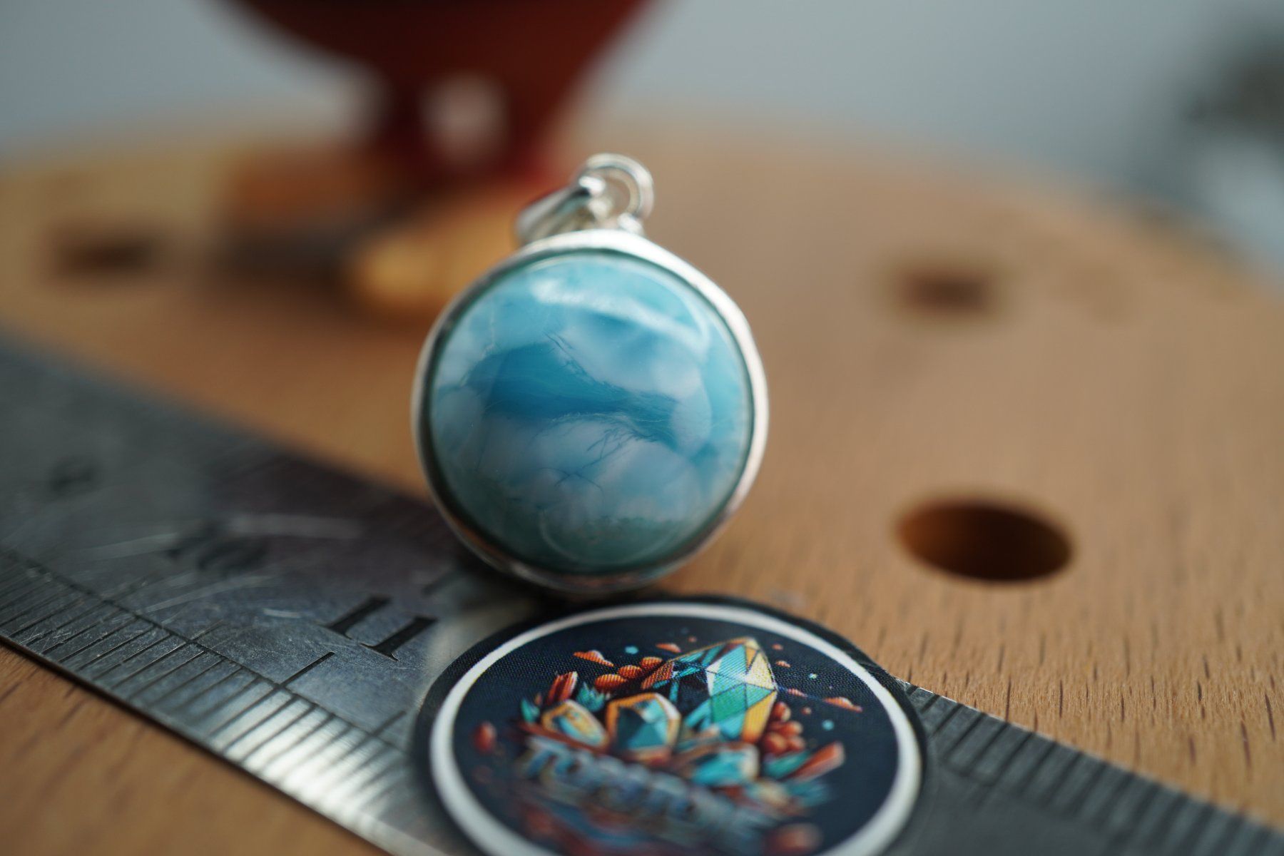 Pendentifs: Larimar Rund    Silber 925 Silber  Anhänger – Neuf avec emballage d'origine à Eschenbach SG par topstone 2