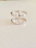 Ring fein minimalistisch 925 Silber Cage Line edgy Kreis 54