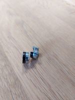Creolen Clickverschluss Silber/Schwarz
