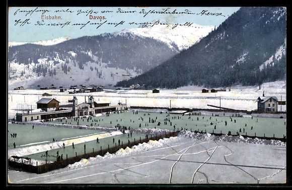 Cartes postales: AK Davos, Eisbahn im Winter – D'occasion à Berlin par bartko-reher