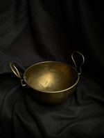 Brass bowl with two handles used vintage condition