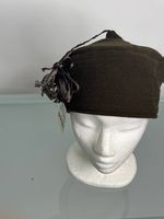 Damen Toque Fez Wolle/Kaschmir Moosgrün Gr. 5556