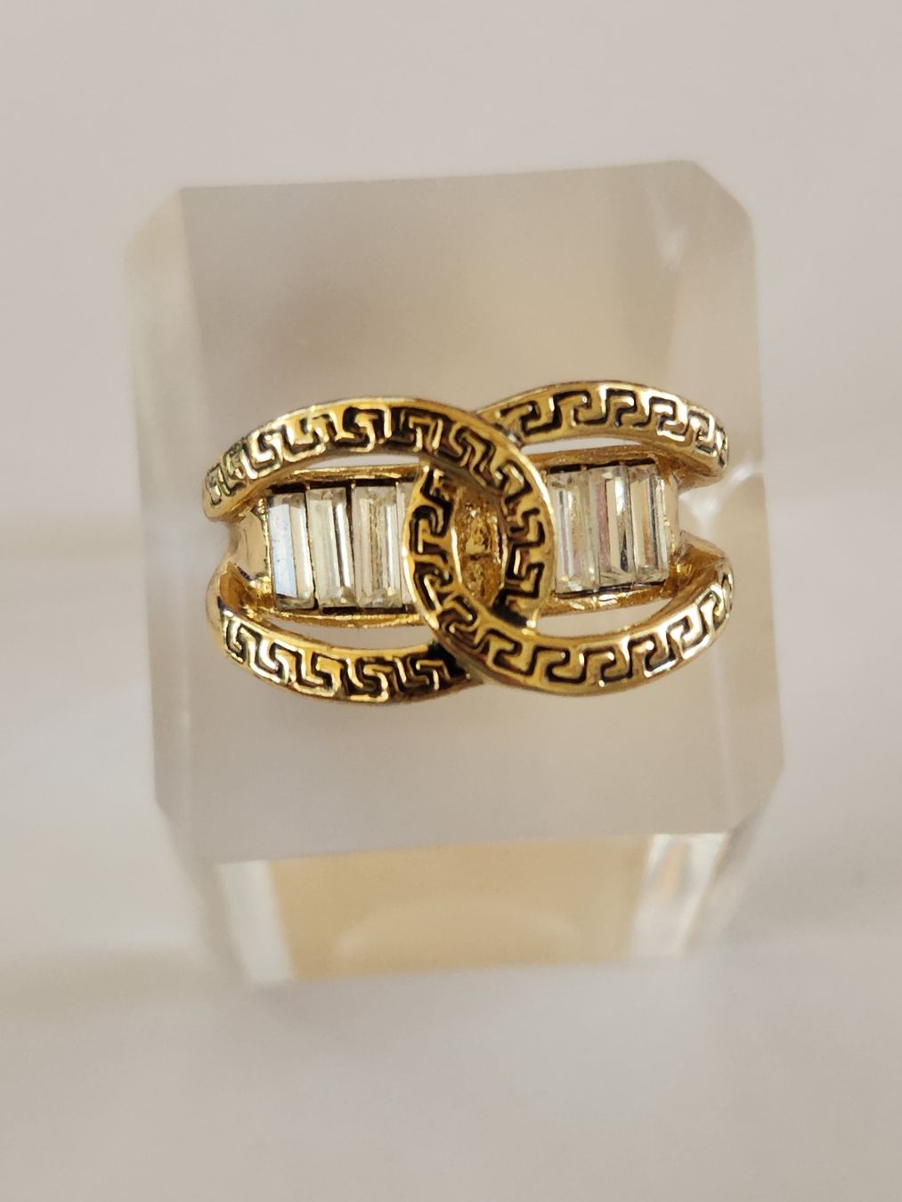Anelli: Goldring Gr. 54-55 mit Zirkonia, Statement Ring, Vintage Loo – Usato da St. Gallen venduto da GIULESGG 1