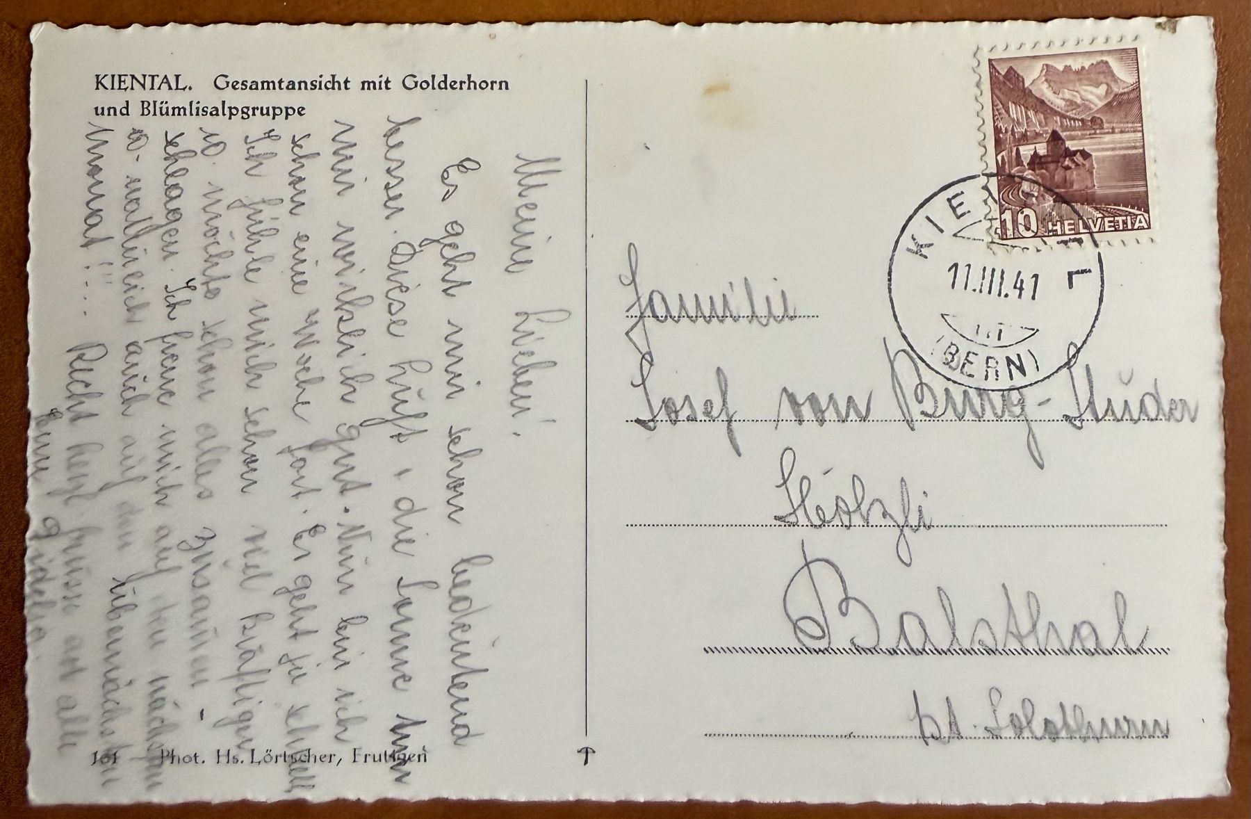 Cartes postales: Kiental - 1941 – D'occasion à Lutry par Ediego 1