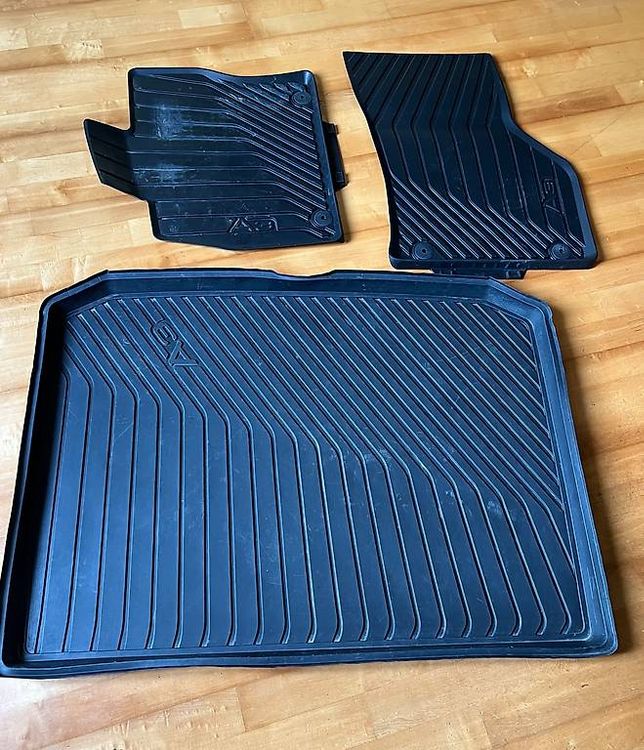 Elmasline Tapis Sol + Bac Coffre Sur Mesure Audi A3 2012-2020 Sportback - Bord 5 Cm