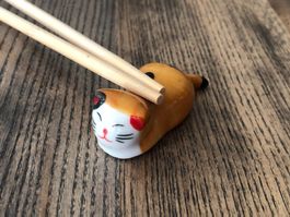 Essstäbchen Halter herzige Katze Keramik Tischdekoration