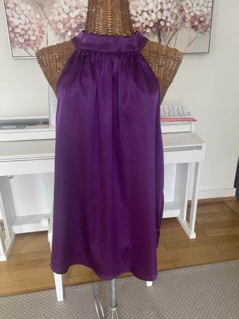 Neckholdertop, lila, glänzend, XL