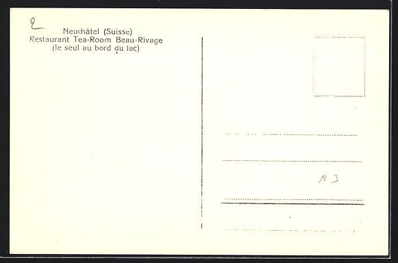 Cartoline postali: Neuchatel, Restaurant Tea-Room Beau-Riva – Usato da Berlin venduto da bartko-reher 1