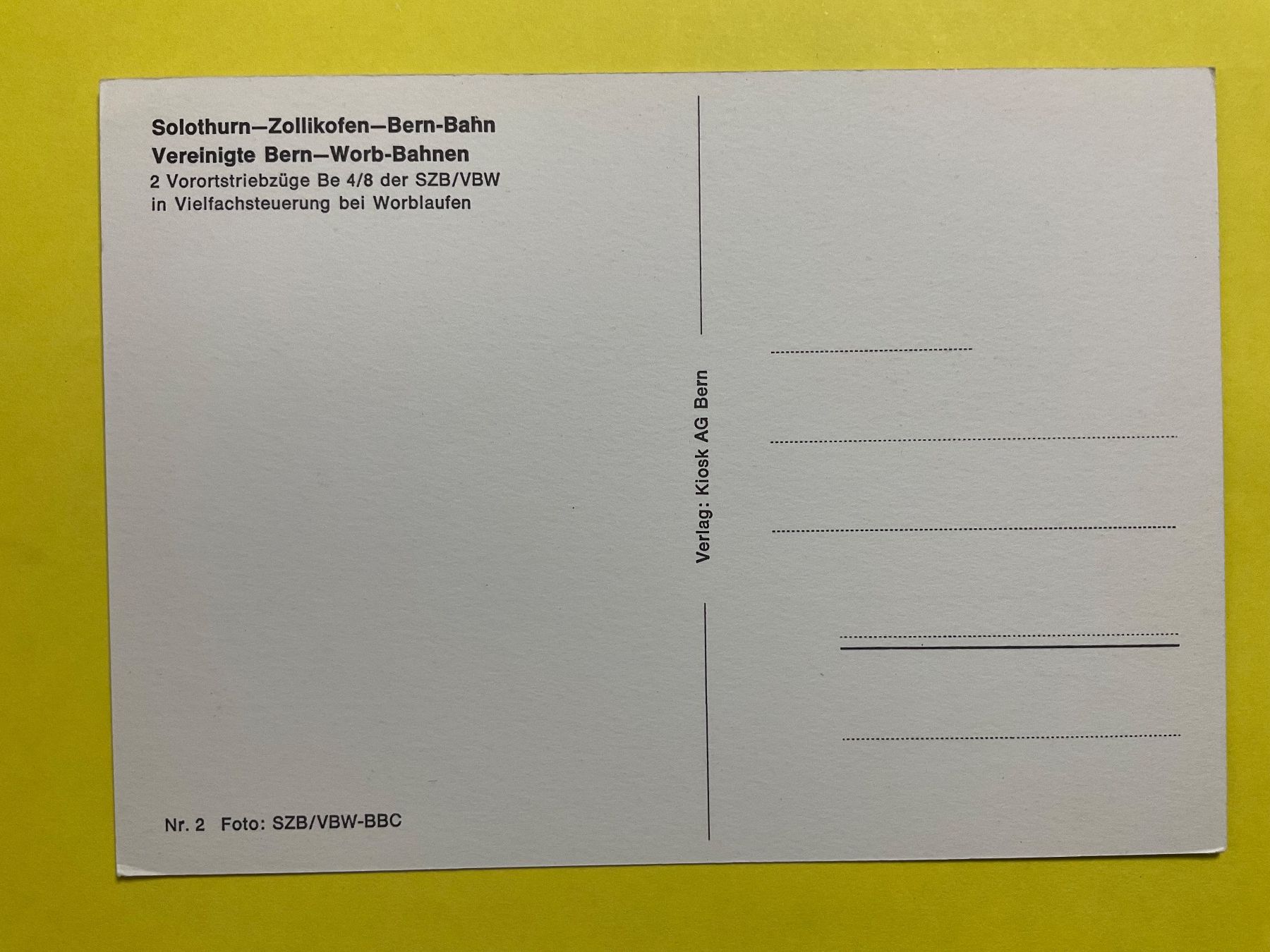 Cartoline postali: AK Solothurn-Zollikofen-Bern-Bahn – Usato da Zürich venduto da tol_b7c7 1