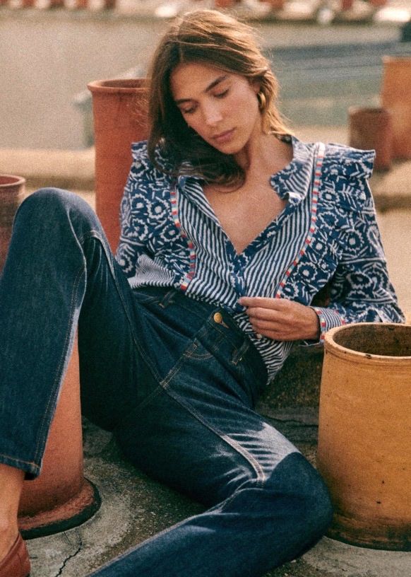 Sezane Blusen: Chemisier Sézane rayé bleu et blanc, taille 34 – Neu (gemäss Beschreibung) aus Morges von sandy069 9