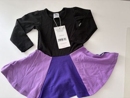Kleid von Babauba Langarm Schwarz Lila Grösse 86/92