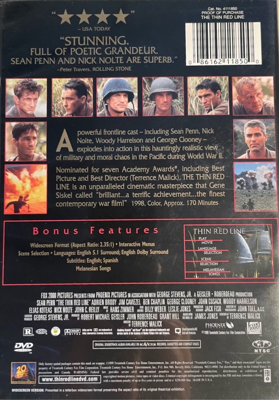 Alle DVDs: The Thin Red Line (1998) – Gebraucht aus Brunnen von Barfly5 1