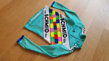 Vintage Blacky Switzerland Cycling Trikot/ M Neon 80er Jahre