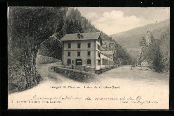 Cartoline postali: Boudry, Gorges de l'Areuse, Usine de Com – Usato da Berlin venduto da bartko-reher
