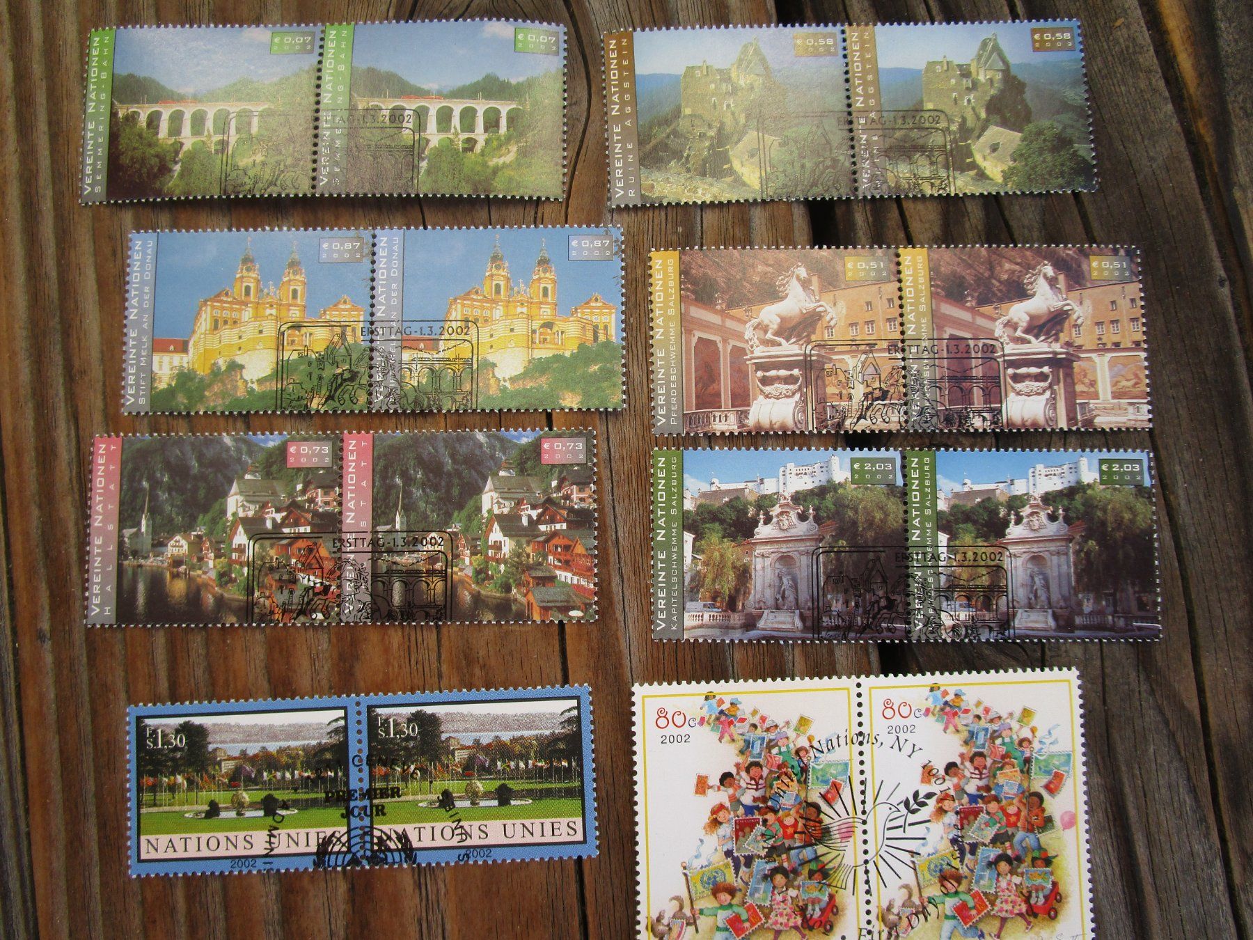Tutti i francobolli: 16 UNO-Briefmarken 1. Day – Usato da Erlinsbach venduto da Bgig