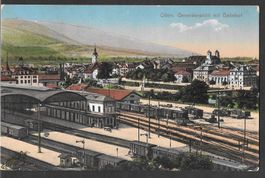Olten Generalansicht mit Bahnhof und Zügen