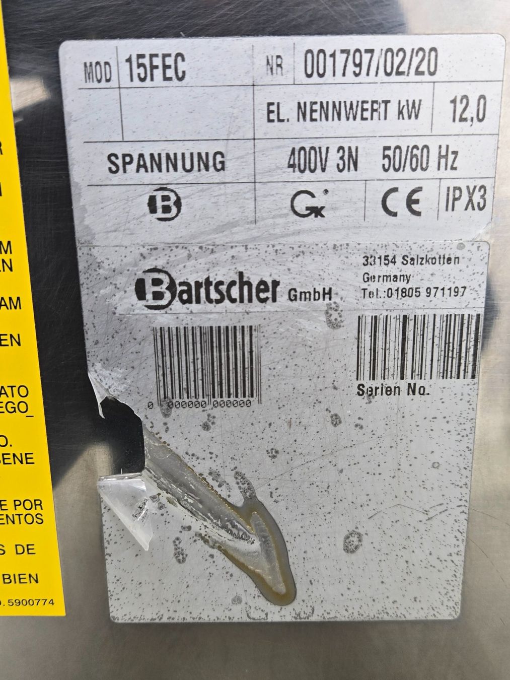 Bartscher Elettrodomestici da cucina: Friteuse I Fritteuse Standfritteuse 15FEC, 13 l – Usato da Wolhusen venduto da Gastrorampe 8