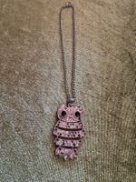 Halskette mit Eulen-Anhänger, Modeschmuck, Top Zustand!