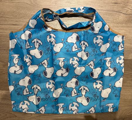 Faltbare blaue Tasche mit Snoopy Motiv