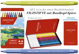 185.310 Caran d'Ache Fibralo Set 10 Filzstift mit Rundspitze