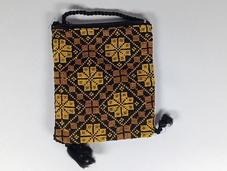Sac à bandoulière jaune avec poche velcro