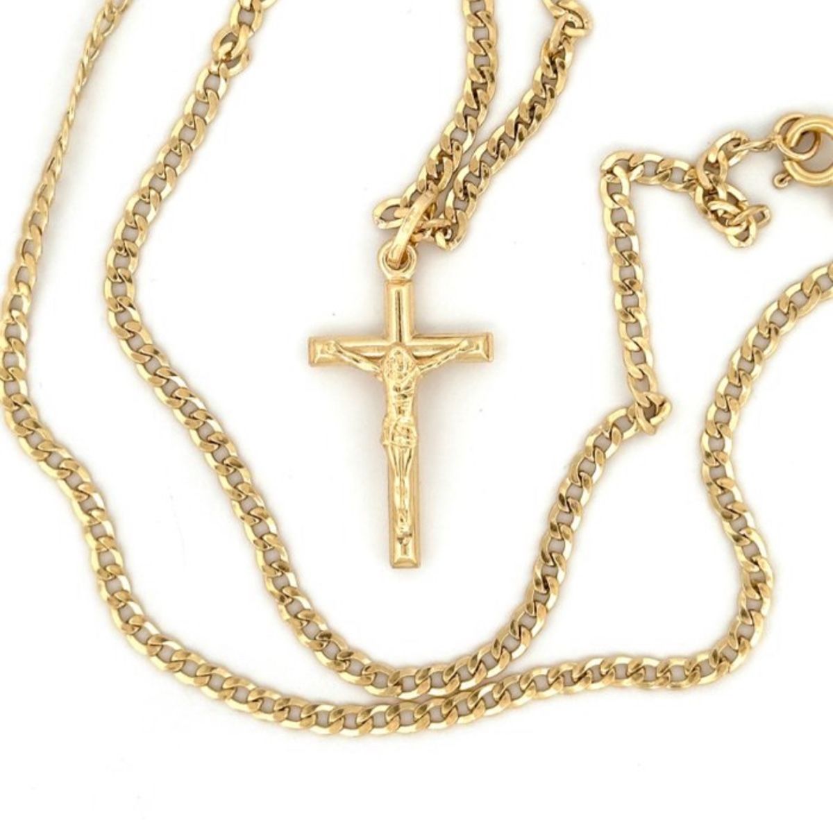 Catenine: Collana uomo oro 750 croce Cristo – Nuovo e nell'imballaggio originale da Vernier venduto da