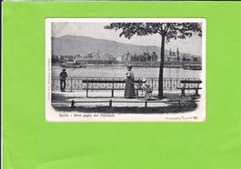 Zürich-Blick gegen den Alpenquai-belebt--1906 versendet