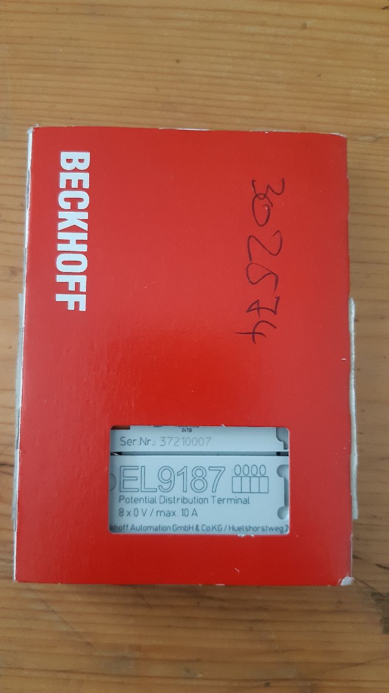 Beckhoff Elektronikbauteile: BECKHOFF EL9187 Potential Distribution Terminal 8x0V – Neu und originalverpackt aus Oey von Parkplatzbrocki