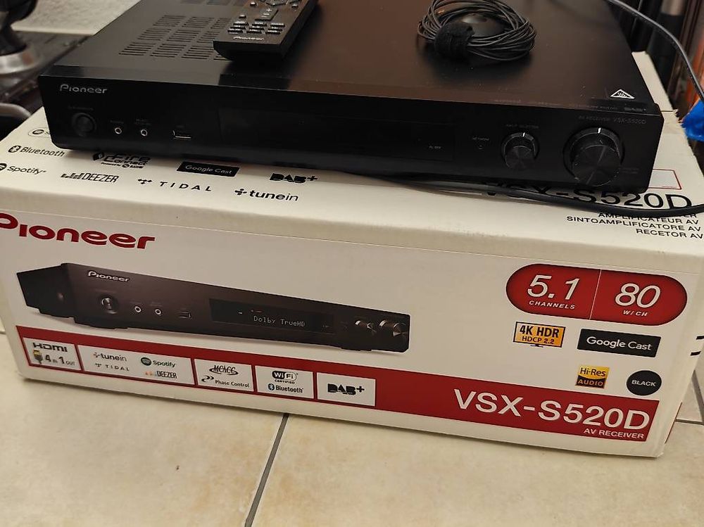 Pioneer VSX-S520D 6x80W Receiver mit 4k, DAB+, Canton 3