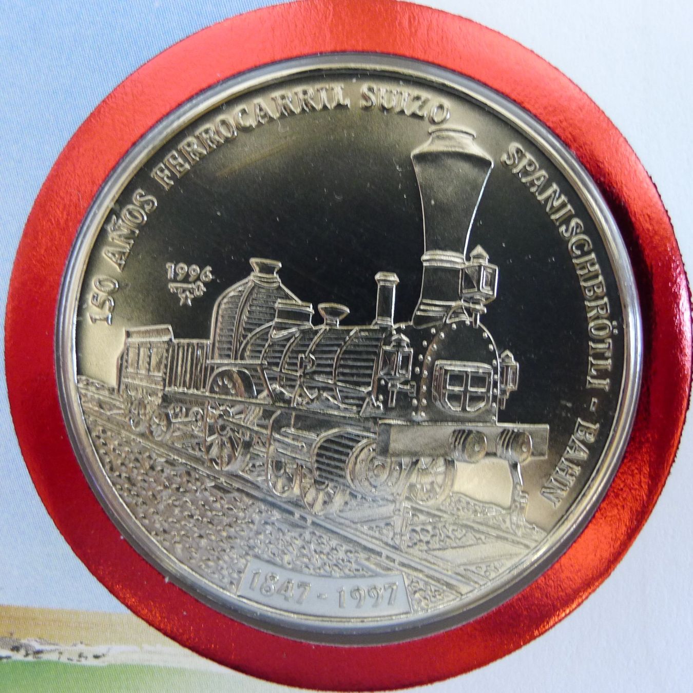 Medaglie: 1997 Numisbrief: Spanisch-Brötli-Bahn + versilberte Medaille – Usato da Sursee venduto da Luzernerraute 1