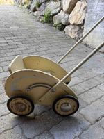 Puppenwagen aus Holz Vintage beiger Zustand akzeptabel